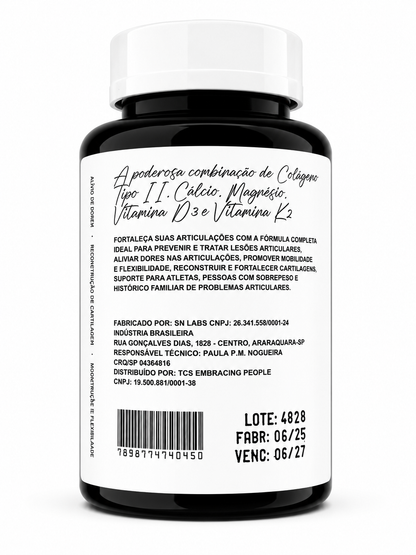 BONE+ | Colágeno Tipo II + Cálcio + Magnésio + Vitaminas K2 e D3