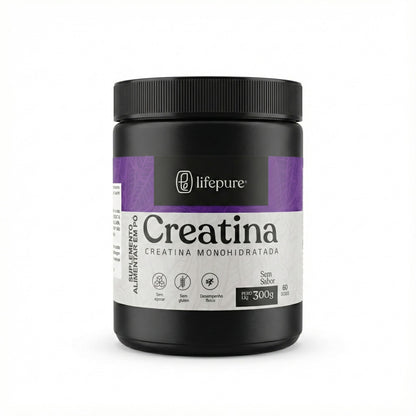 Kit: 2 Creatina Monohidratada Pote 300g - 100% Pura - LifePure Nutrition