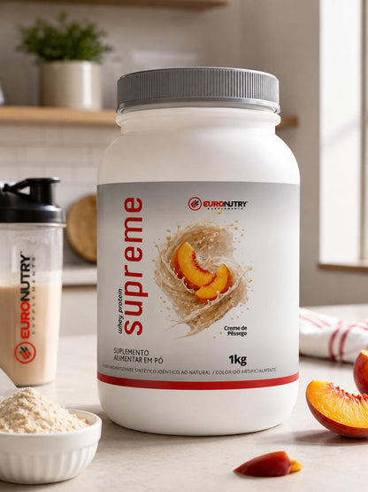 Whey Protein Supreme 1Kg - Sabor Creme de Pêssego
